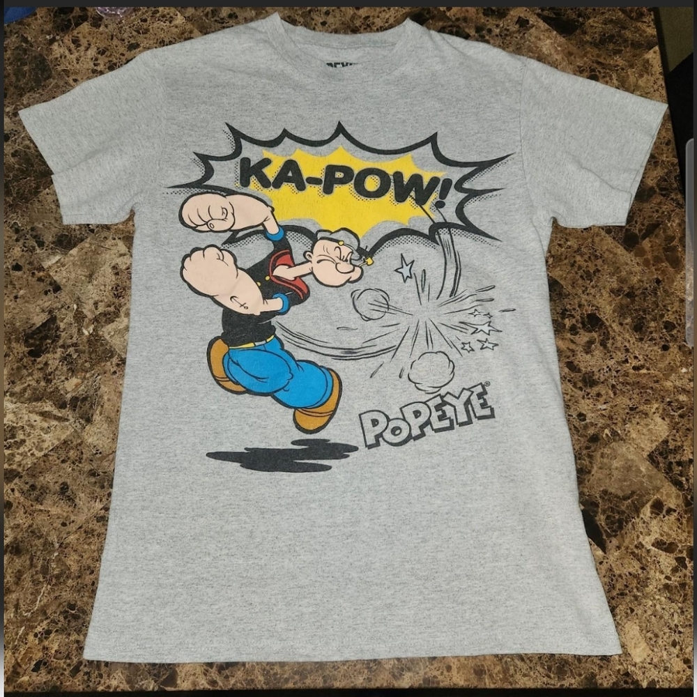 Popeye Gray Graphic Tee S